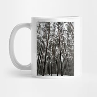 snowy forest beautiful treetops Mug